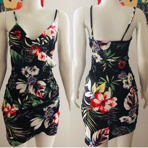 Fashion Mini dress black and pink flowers